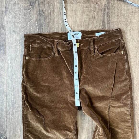 Frame Le High Straight in Warm Tan Corduroy Sz 27 - Picture 6 of 13